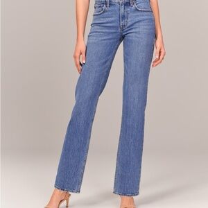 Abercrombie Mid Rise 90s Straight Jean Medium Wash Size 25/0R